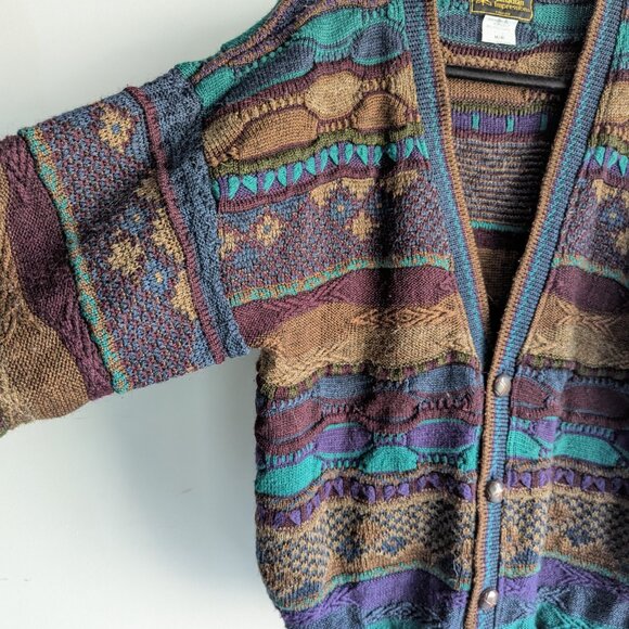 Canadian Impressions Vintage Grandpa 3D knit Cardigan - Picture 4 of 8